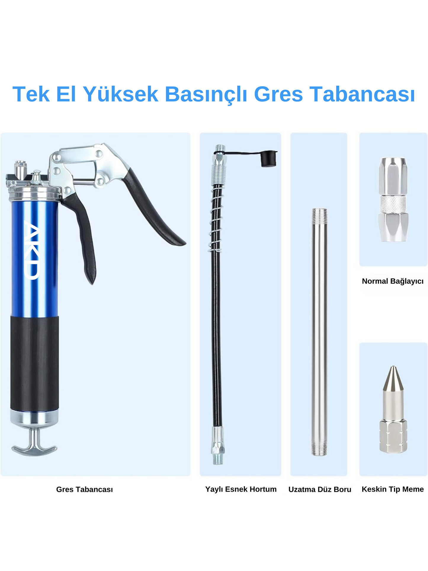 Yeni Nesil Gres Pompası Gres Yağ Tabancası Tek El Endüstriyel 8000 PSI 14 OZ