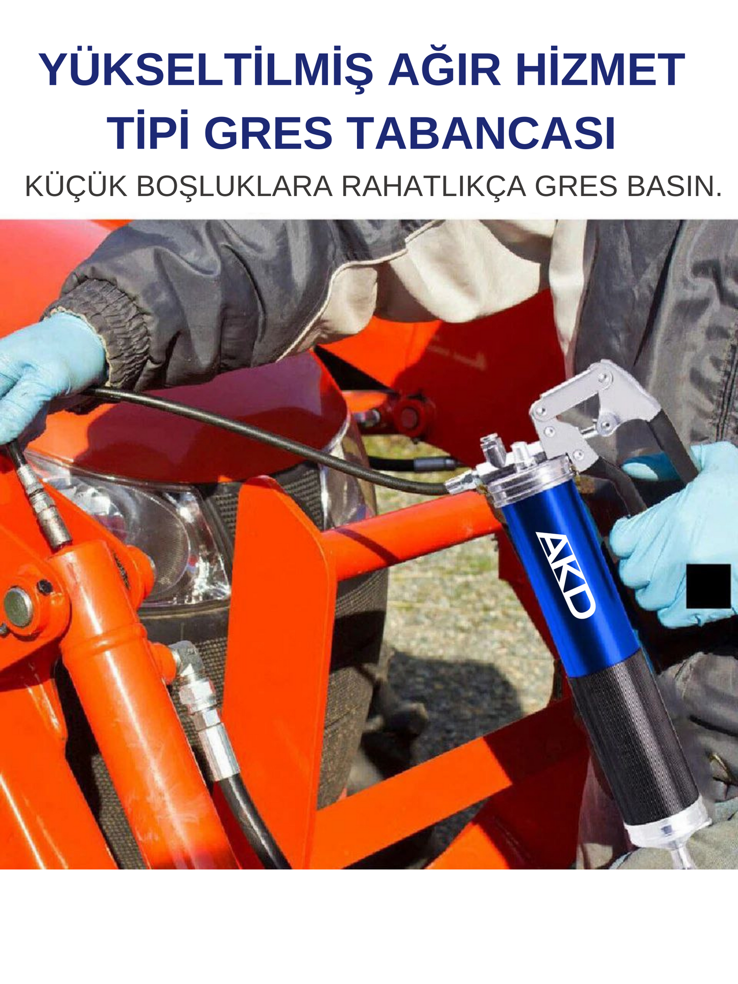 Yeni Nesil Gres Pompası Gres Yağ Tabancası Tek El Endüstriyel 8000 PSI 14 OZ